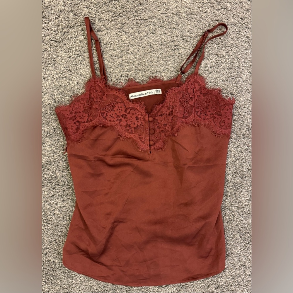 Abercrombie & Fitch Women's Red Lace Camisole